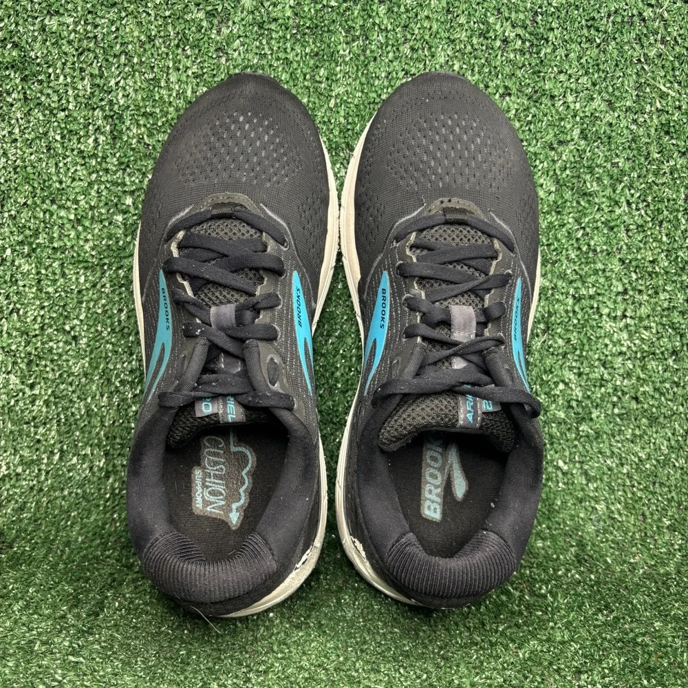 Brooks Ariel 20 Support Cushion Running Shoe Black Blue Women Sz 9 2E Extra Wide